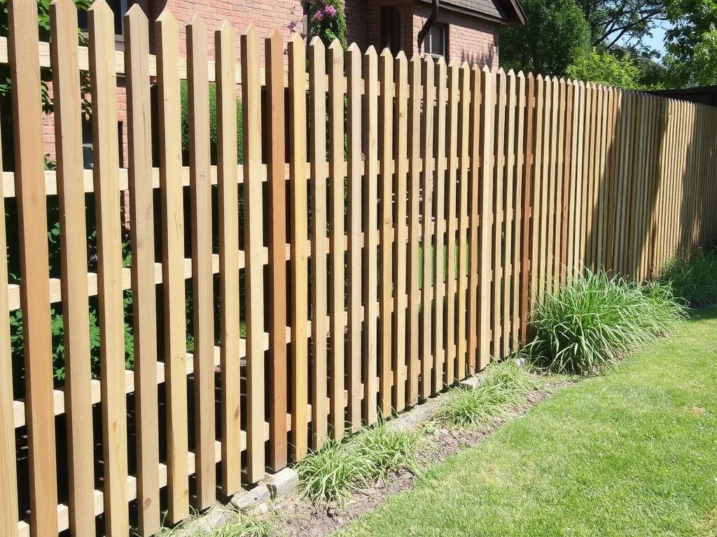 Slatted fenceфото